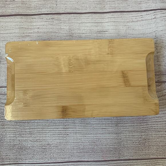 X and O Porcelain Appetizer Set with Bamboo Tray 3 Piece Trinket Ring Dishes - Picture 7 of 10